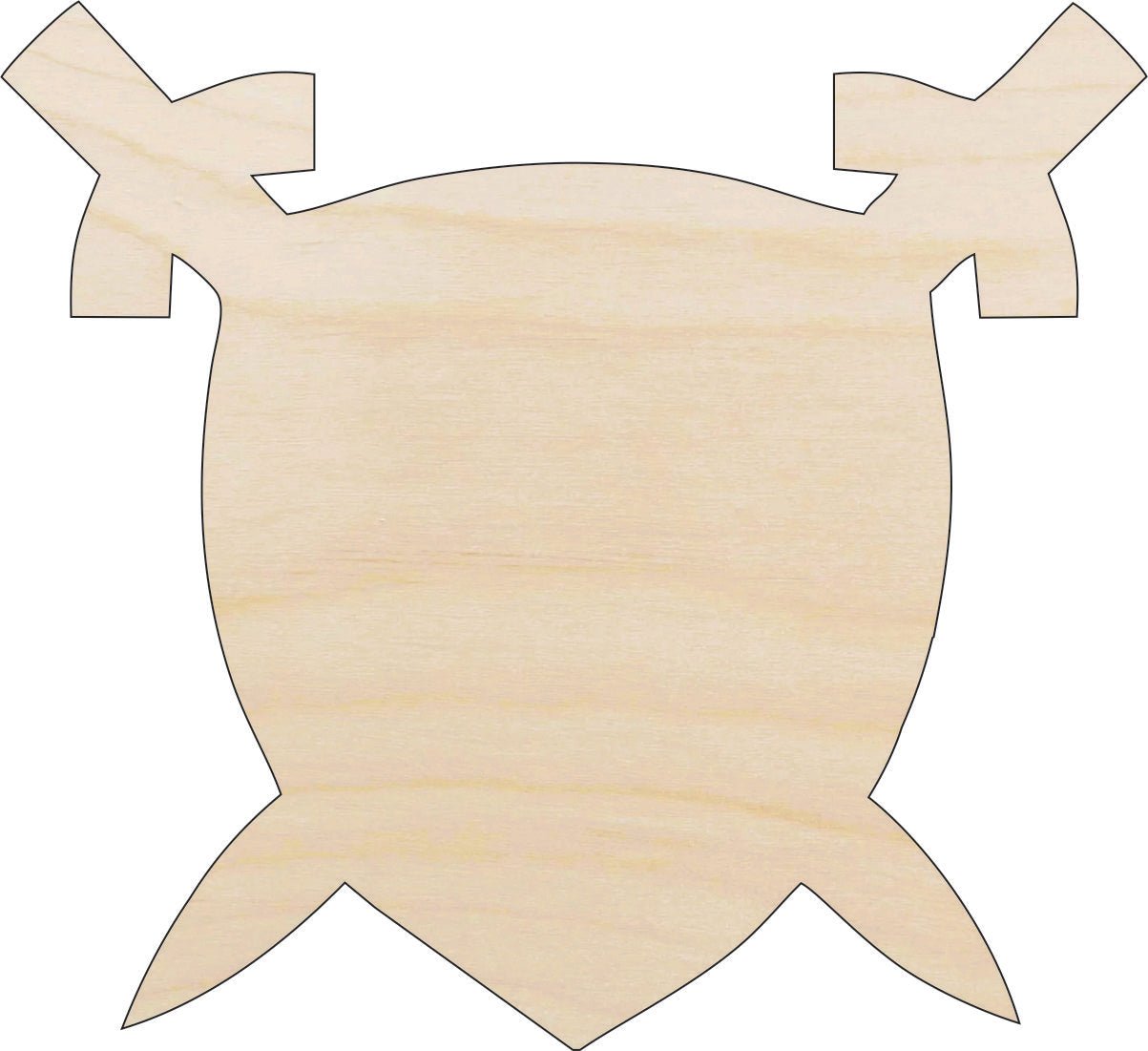 Sword & Shield Wood Craft Shape – Laser Cut Baltic Birch Unfinished DIY Wood Art Supplies BDG14 - The Wood Shape Store