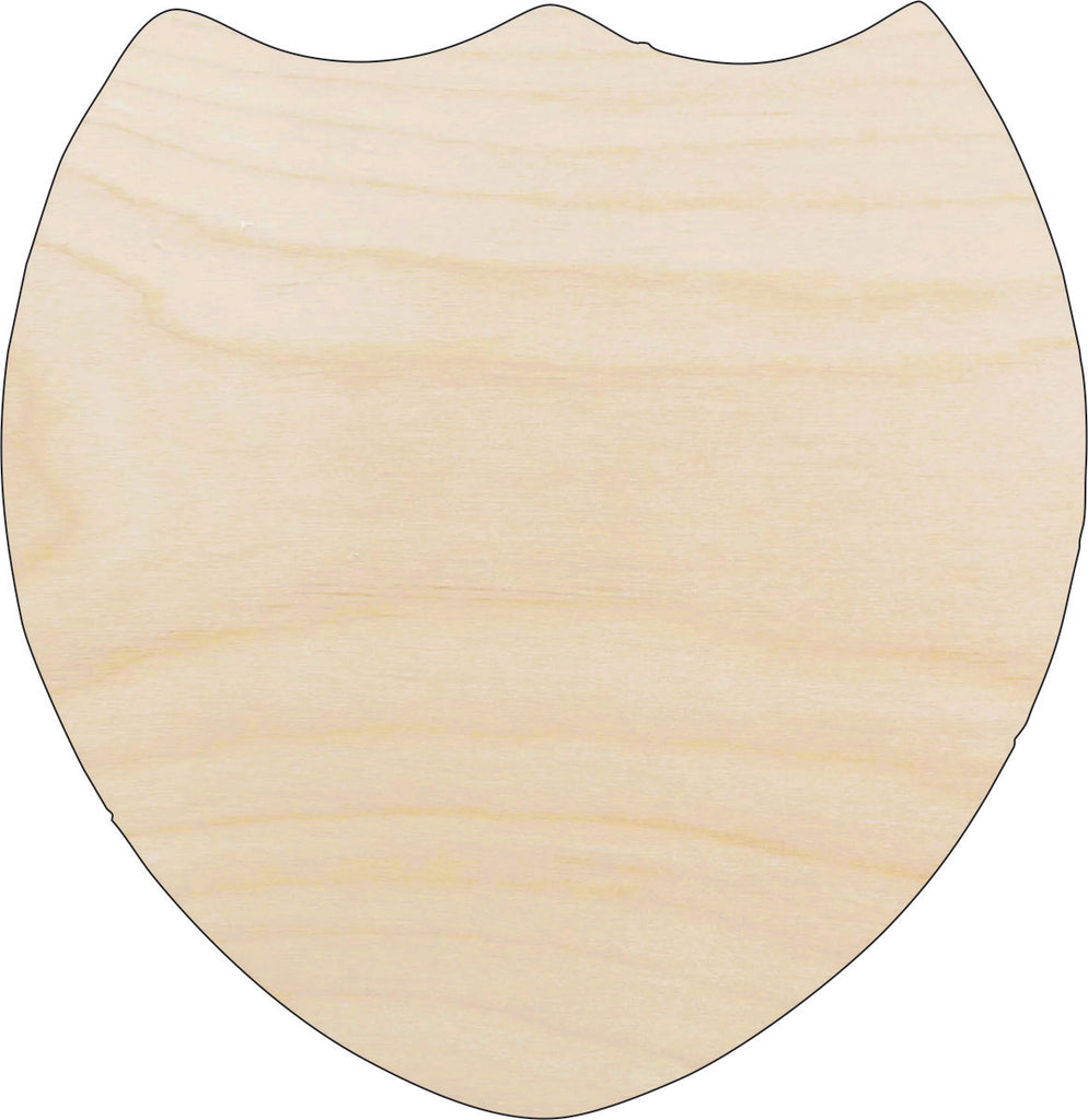 Badge Shield - Laser Cut Out Unfinished Wood Craft Shape BDG20