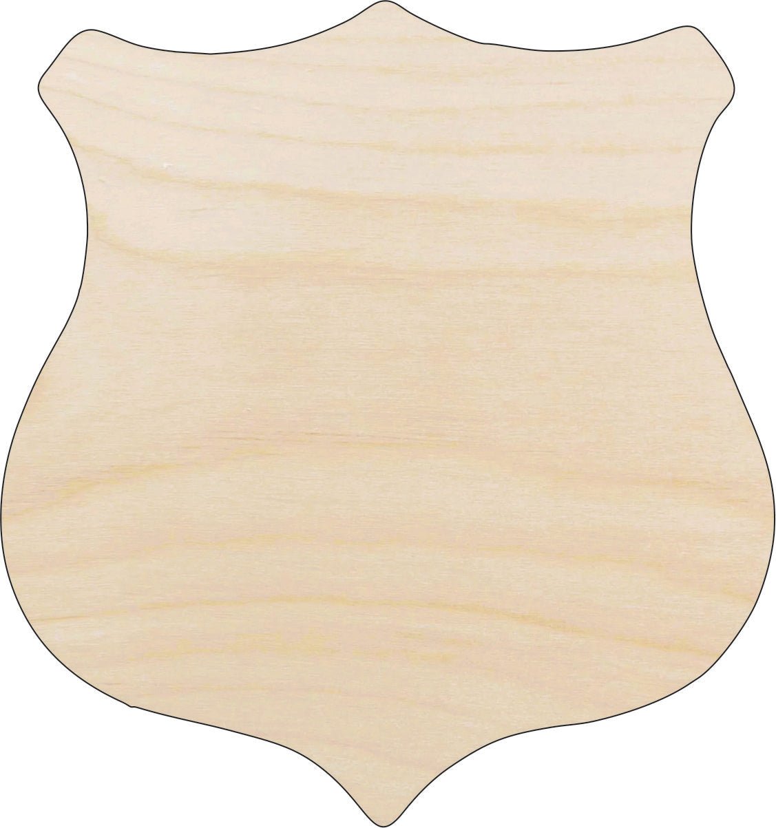 Badge Shield Wood Craft Shape – Laser Cut Baltic Birch Unfinished DIY Wood Art Supplies BDG21 - The Wood Shape Store