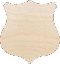 Badge Shield Wood Craft Shape – Laser Cut Baltic Birch Unfinished DIY Wood Art Supplies BDG21 - The Wood Shape Store