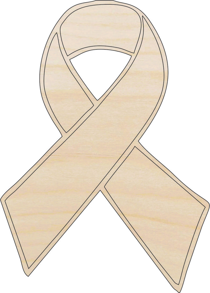 Hope Ribbon Badge - Laser Cut Wood Shape BDG3