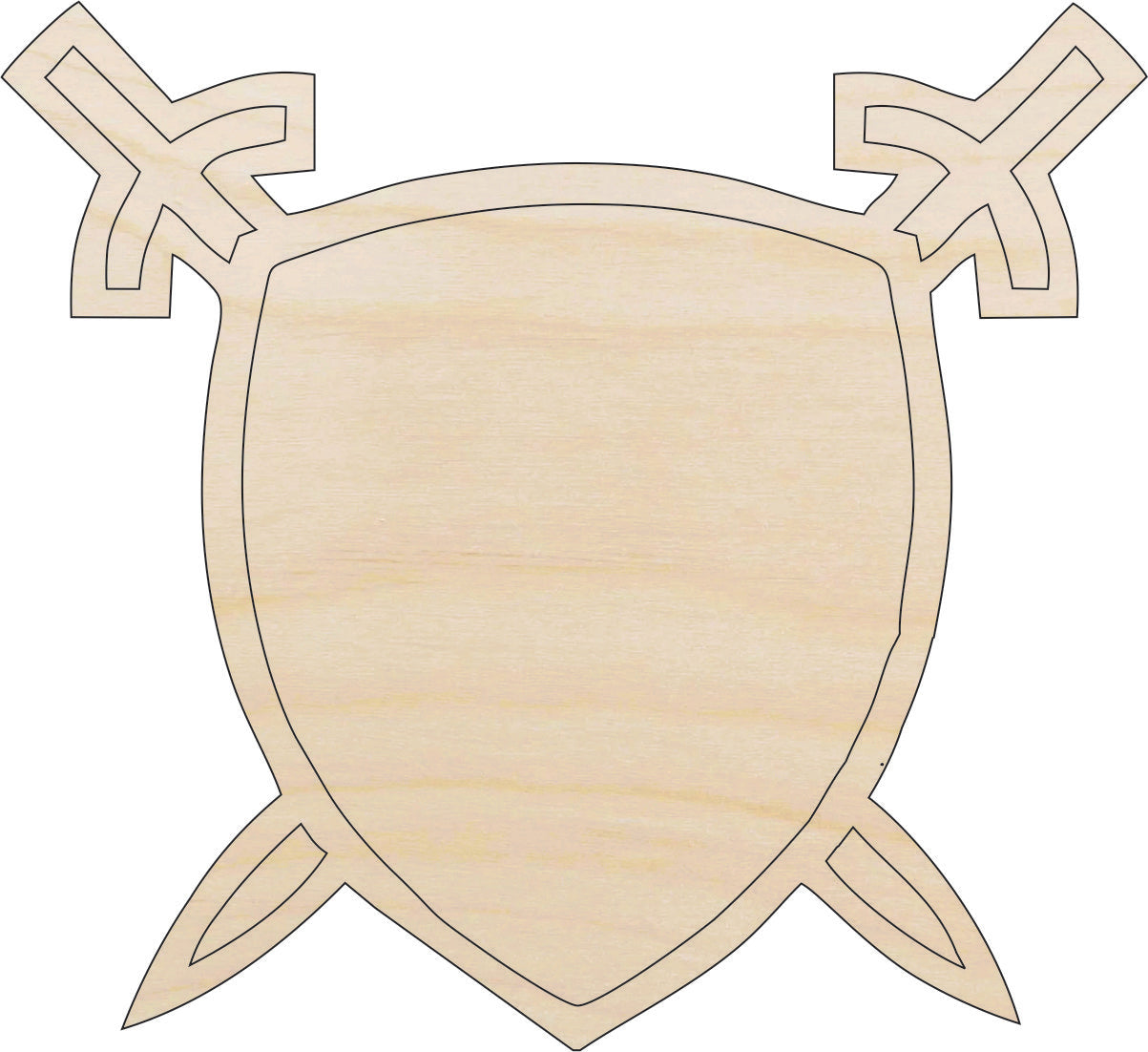 Badge - Laser Cut Out Unfinished Wood Craft Shape BDG5 Badge - Laser Cut Out Unfinished Wood Craft Shape BDG5