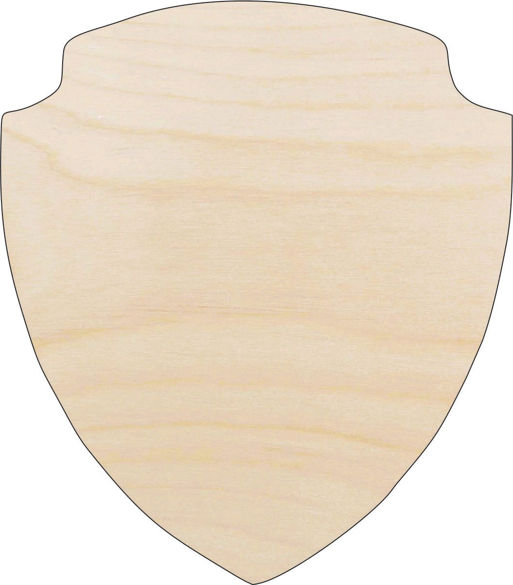 Badge Shield Wood Craft Shape – Laser Cut Baltic Birch Unfinished DIY Wood Art Supplies BDG7 - The Wood Shape Store