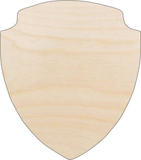 Badge Shield Wood Craft Shape – Laser Cut Baltic Birch Unfinished DIY Wood Art Supplies BDG7 - The Wood Shape Store