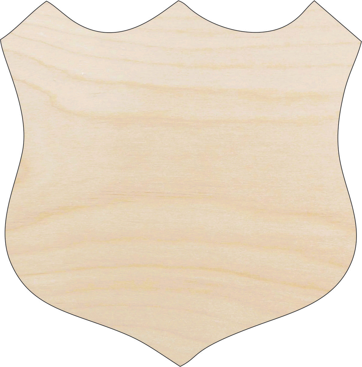 Badge Shield - Laser Cut Out Unfinished Wood Craft Shape BDG8 Badge Shield - Laser Cut Out Unfinished Wood Craft Shape BDG8