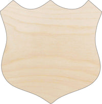 Badge Shield Wood Craft Shape – Laser Cut Baltic Birch Unfinished DIY Wood Art Supplies BDG8 - The Wood Shape Store