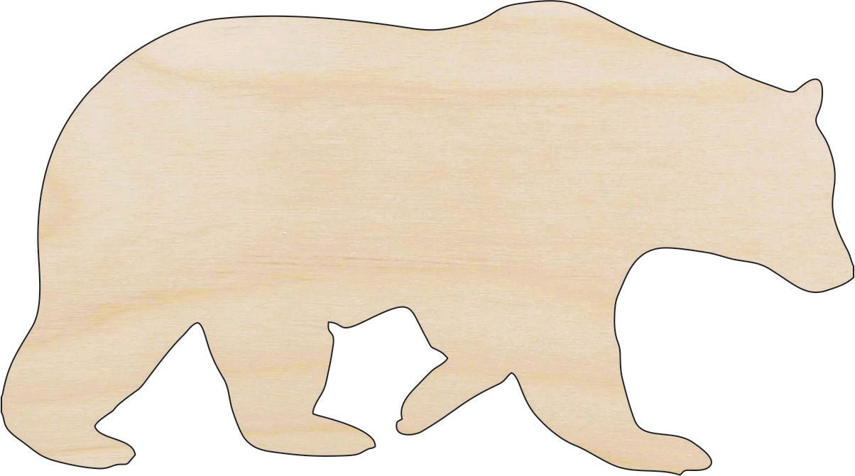 Bear Wood Craft Shape – Laser Cut Baltic Birch Unfinished DIY Wood Art Supplies BER11 - The Wood Shape Store