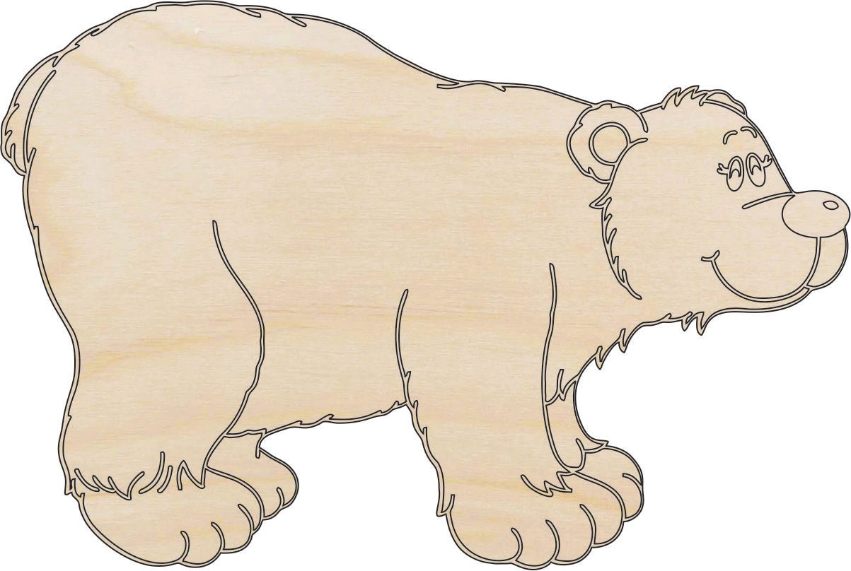 Bear Wood Craft Shape – Laser Cut Baltic Birch Unfinished DIY Wood Art Supplies BER12 - The Wood Shape Store