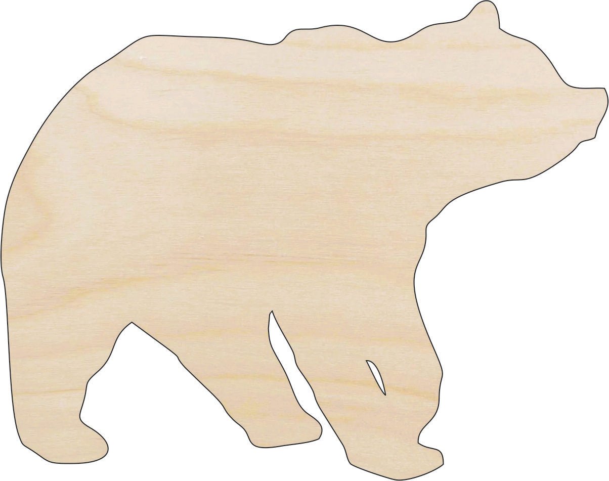 Bear Wood Craft Shape – Laser Cut Baltic Birch Unfinished DIY Wood Art Supplies BER14 - The Wood Shape Store