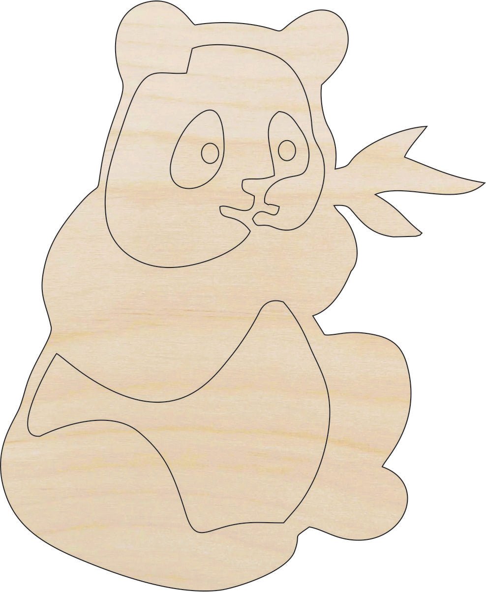 Panda Bear Wood Craft Shape – Laser Cut Baltic Birch Unfinished DIY Wood Art Supplies BER18 - The Wood Shape Store