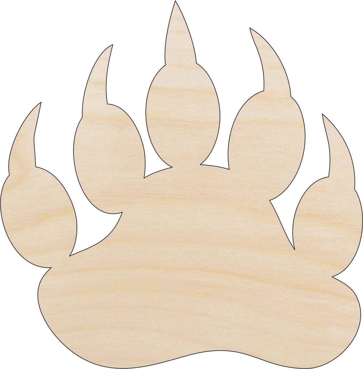 Paw Print Wood Craft Shape - Laser Cut Baltic Birch Unfinished DIY Wood Art Supplies BER19 - The Wood Shape Store