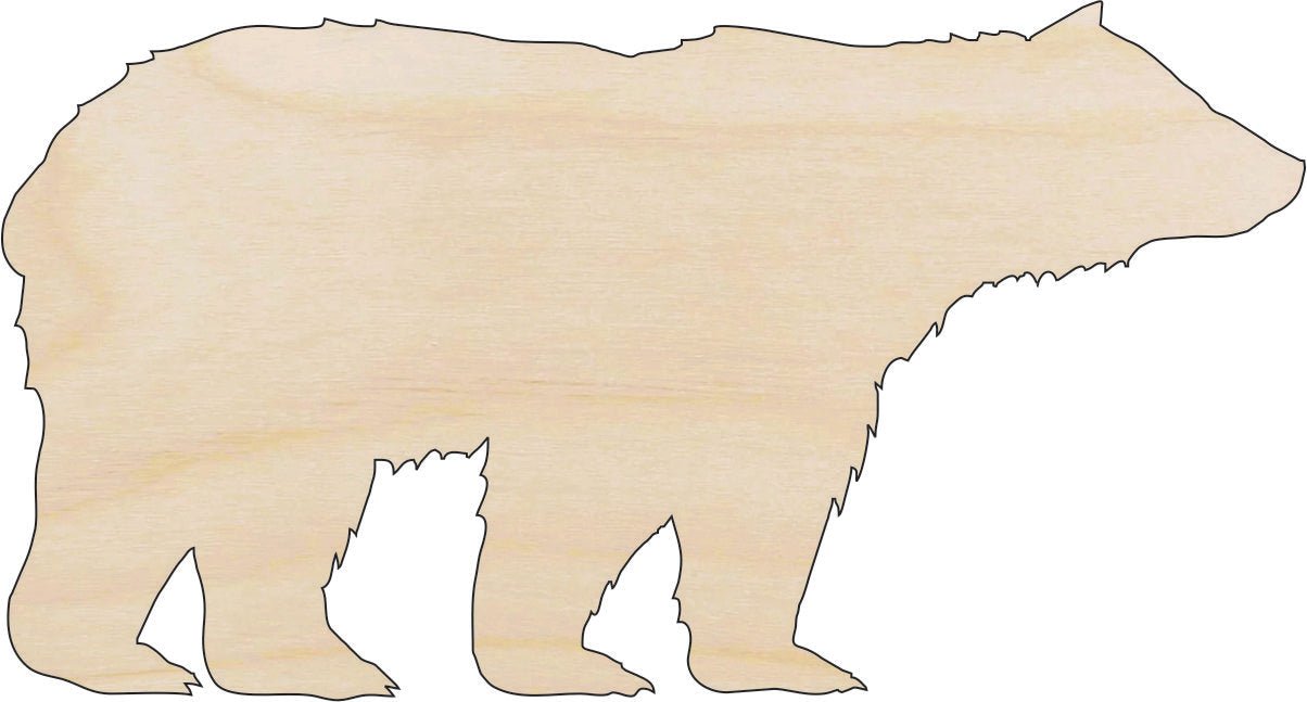 Bear Wood Craft Shape – Laser Cut Baltic Birch Unfinished DIY Wood Art Supplies BER28 - The Wood Shape Store