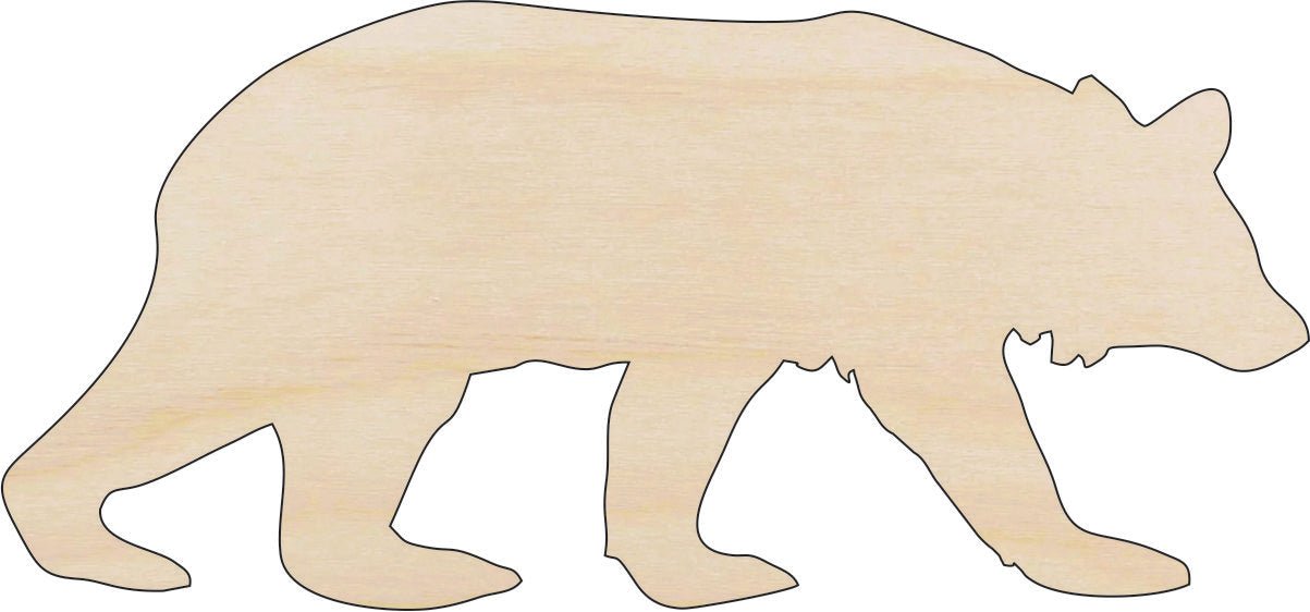 Bear Wood Craft Shape – Laser Cut Baltic Birch Unfinished DIY Wood Art Supplies BER31 - The Wood Shape Store
