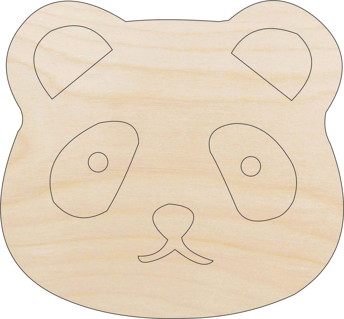 Panda Bear Wood Craft Shape – Laser Cut Baltic Birch Unfinished DIY Wood Art Supplies BER37 - The Wood Shape Store