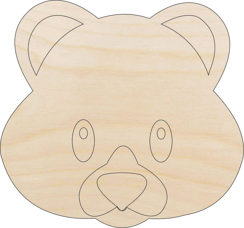 Bear Face- Laser Cut Wood Shape BER3