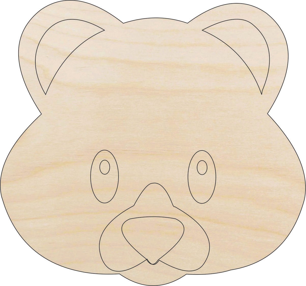 Bear Wood Craft Shape – Laser Cut Baltic Birch Unfinished DIY Wood Art Supplies BER3 - The Wood Shape Store