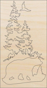 Bear Wood Craft Shape – Laser Cut Baltic Birch Unfinished DIY Wood Art Supplies BER40 - The Wood Shape Store