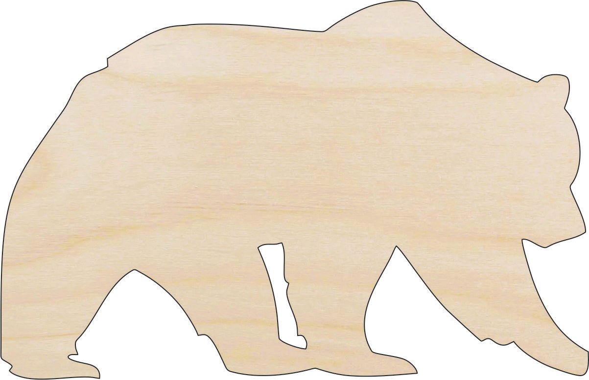 Bear Wood Craft Shape – Laser Cut Baltic Birch Unfinished DIY Wood Art Supplies BER47 - The Wood Shape Store