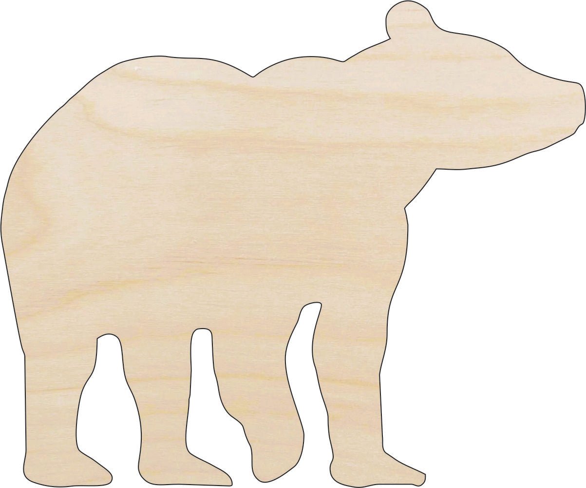 Bear Wood Craft Shape – Laser Cut Baltic Birch Unfinished DIY Wood Art Supplies BER57 - The Wood Shape Store