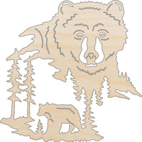 Bear Wood Craft Shape – Laser Cut Baltic Birch Unfinished DIY Wood Art Supplies BER61 - The Wood Shape Store
