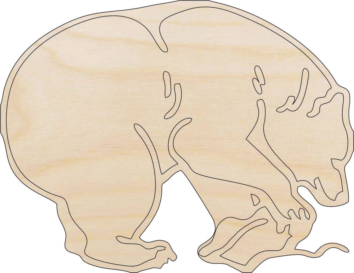Bear Wood Craft Shape – Laser Cut Baltic Birch Unfinished DIY Wood Art Supplies BER65 - The Wood Shape Store