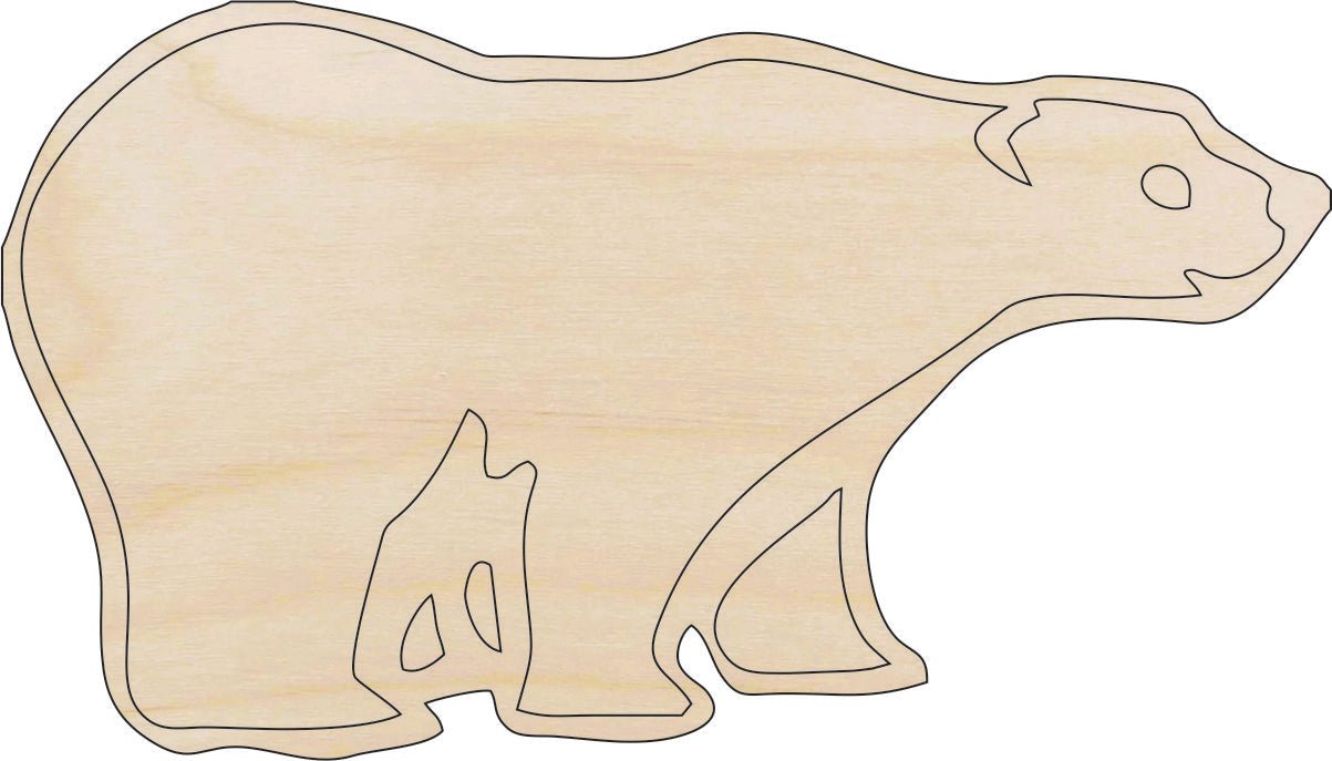 Bear Wood Craft Shape – Laser Cut Baltic Birch Unfinished DIY Wood Art Supplies BER6 - The Wood Shape Store