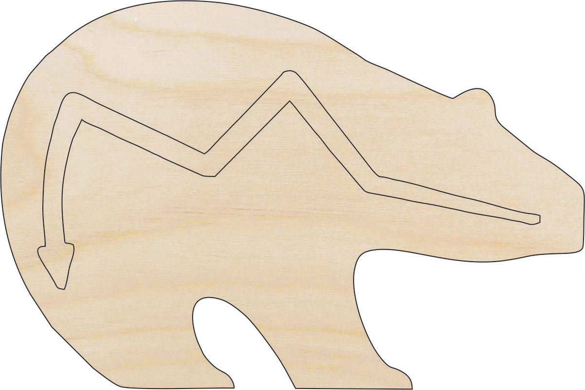 Bear - Laser Cut Out Unfinished Wood Craft Shape BER78 Bear - Laser Cut Out Unfinished Wood Craft Shape BER78