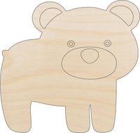 Bear Wood Craft Shape – Laser Cut Baltic Birch Unfinished DIY Wood Art Supplies BER7 - The Wood Shape Store