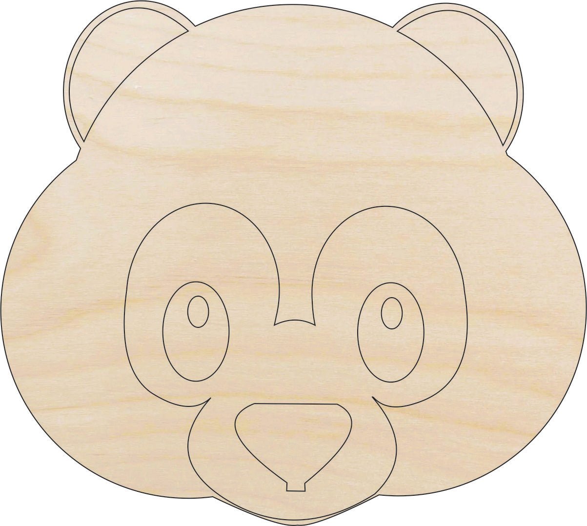 Panda Bear Wood Craft Shape – Laser Cut Baltic Birch Unfinished DIY Wood Art Supplies BER8 - The Wood Shape Store