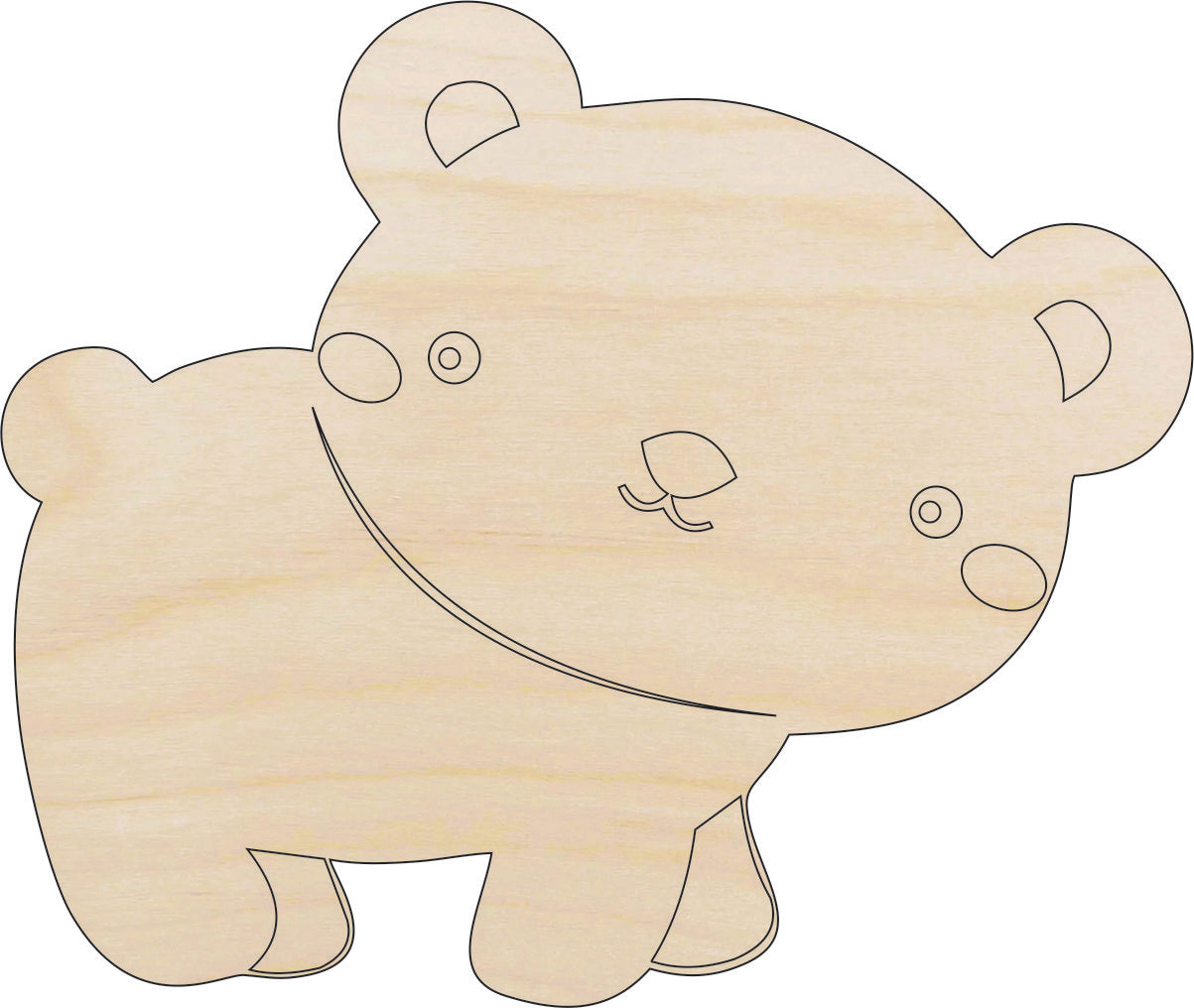 Bear - Laser Cut Out Unfinished Wood Craft Shape BER9 Bear - Laser Cut Out Unfinished Wood Craft Shape BER9