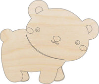 Bear Wood Craft Shape – Laser Cut Baltic Birch Unfinished DIY Wood Art Supplies BER9 - The Wood Shape Store