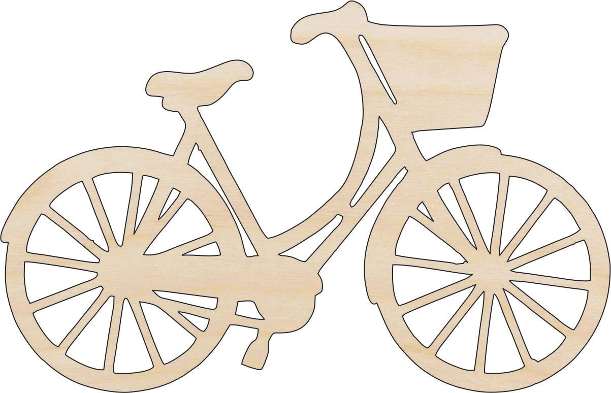 Bicycle Wood Craft Shape – Laser Cut Baltic Birch Unfinished DIY Wood Art Supplies BIK12 - The Wood Shape Store