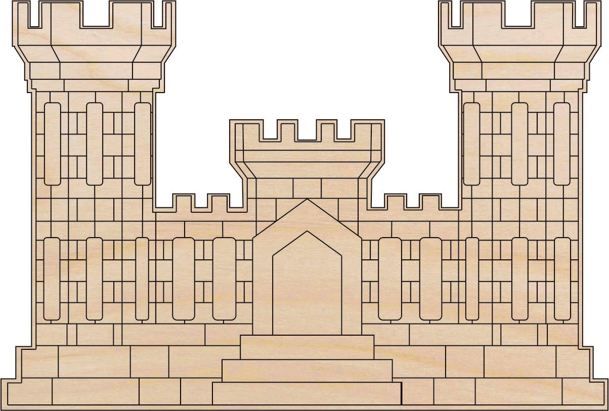 Medieval Castle Wood Craft Shape - Laser Cut Baltic Birch Unfinished DIY Wood Art Supplies BLD100 - The Wood Shape Store