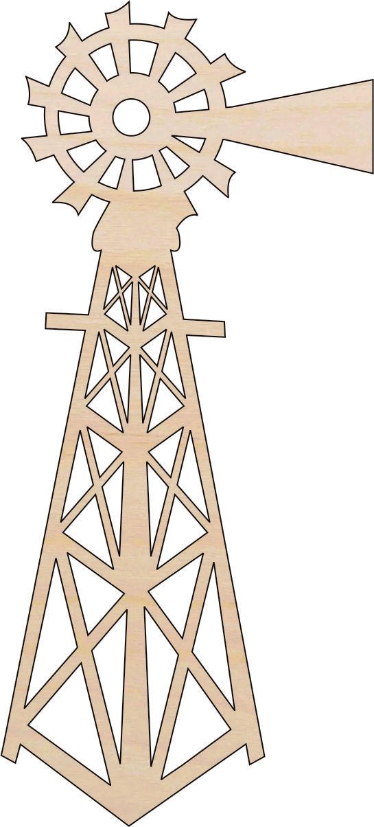 Windmill Wood Craft Shape - Laser Cut Baltic Birch Unfinished DIY Wood Art Supplies BLD101 - The Wood Shape Store