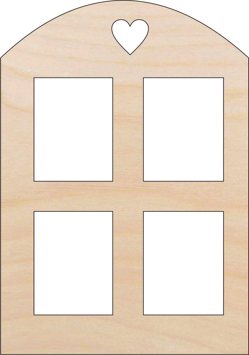 Window Wood Craft Shape – Laser Cut Baltic Birch Unfinished DIY Wood Art Supplies BLD107 - The Wood Shape Store