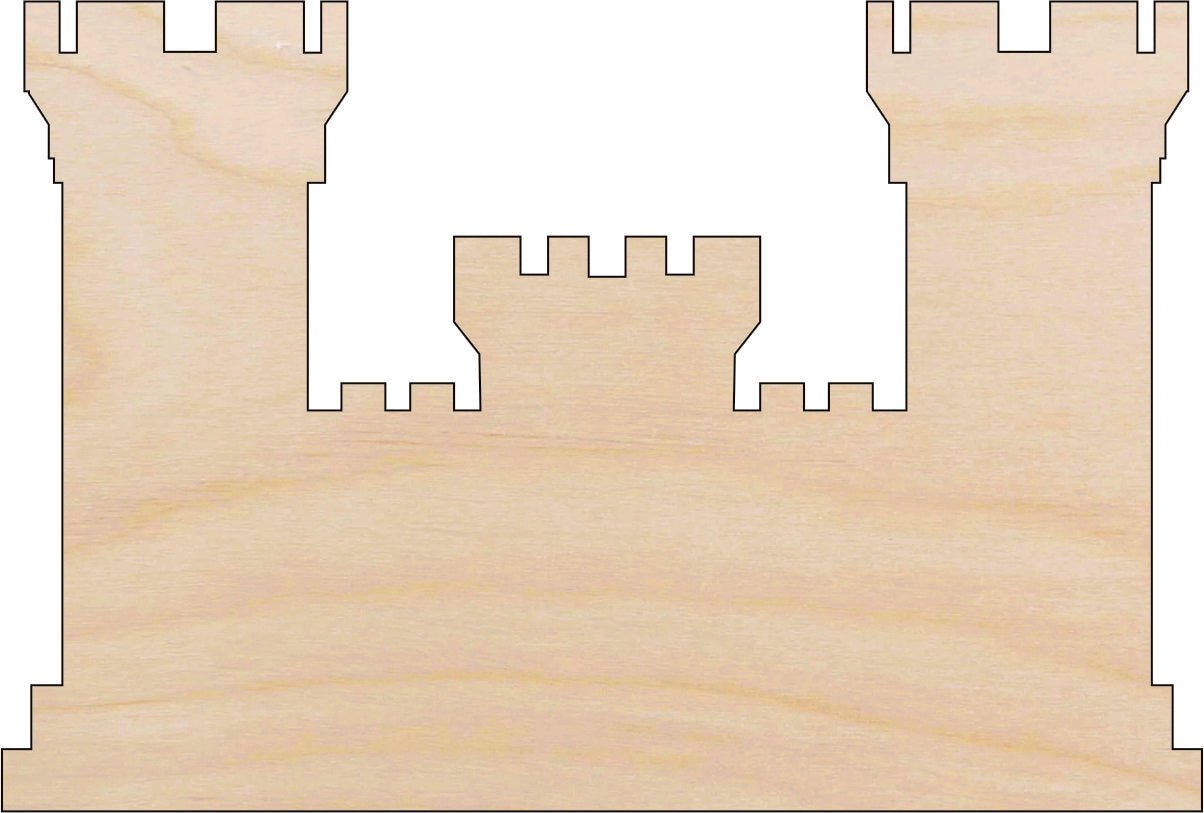 Castle Wood Craft Shape - Laser Cut Baltic Birch Unfinished DIY Wood Art Supplies BLD110 - The Wood Shape Store