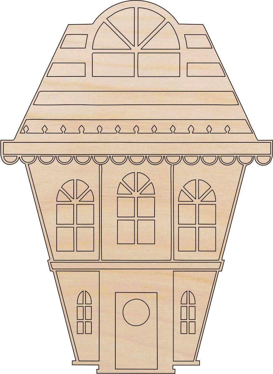 House Wood Craft Shape - Laser Cut Baltic Birch Unfinished DIY Wood Art Supplies BLD116 - The Wood Shape Store