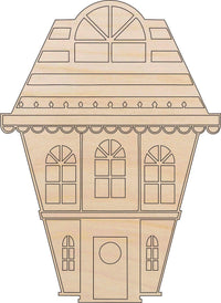 House Wood Craft Shape - Laser Cut Baltic Birch Unfinished DIY Wood Art Supplies BLD116 - The Wood Shape Store
