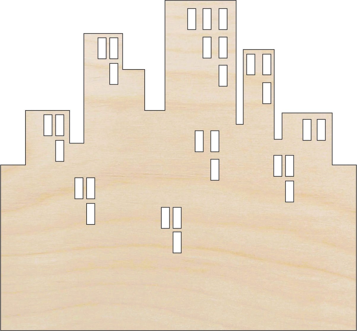 City Wood Craft Shape – Laser Cut Baltic Birch Unfinished DIY Wood Art Supplies BLD26 - The Wood Shape Store