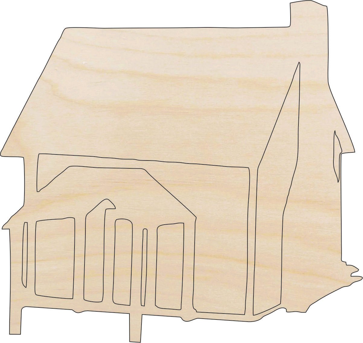 Cabin House Wood Craft Shape – Laser Cut Baltic Birch Unfinished DIY Wood Art Supplies BLD29 - The Wood Shape Store