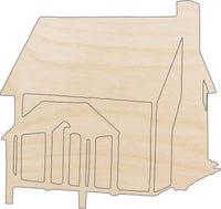 Cabin House Wood Craft Shape – Laser Cut Baltic Birch Unfinished DIY Wood Art Supplies BLD29 - The Wood Shape Store