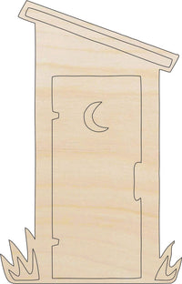 Outhouse Wood Craft Shape - Laser Cut Baltic Birch Unfinished DIY Wood Art Supplies BLD2 - The Wood Shape Store