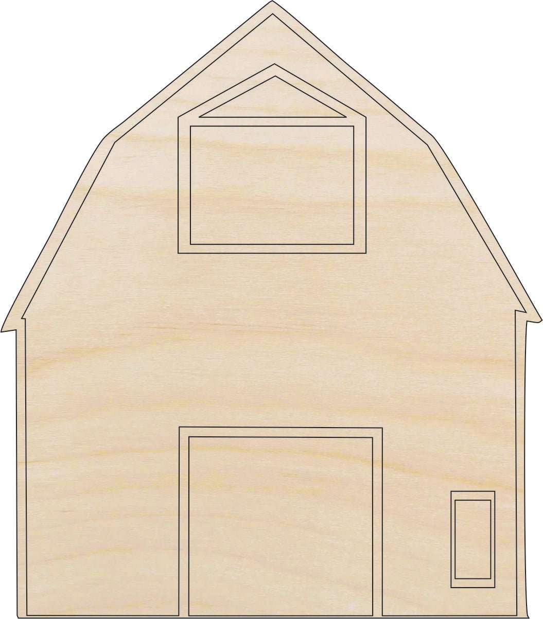 Barn Wood Craft Shape - Laser Cut Baltic Birch Unfinished DIY Wood Art Supplies BLD30 - The Wood Shape Store