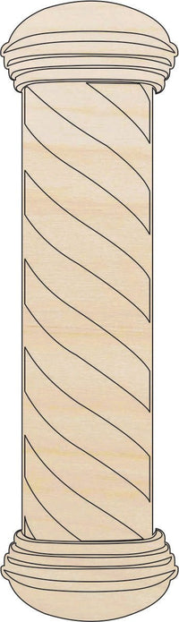 Barbershop Pole Wood Craft Shape - Laser Cut Baltic Birch Unfinished DIY Art Supplies BLD32 - The Wood Shape Store