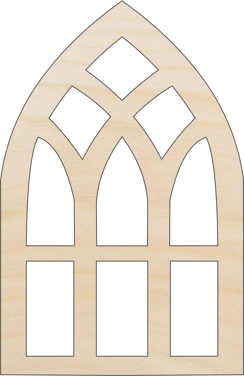 Window Wood Craft Shape - Laser Cut Baltic Birch Unfinished DIY Wood Art Supplies BLD4 - The Wood Shape Store
