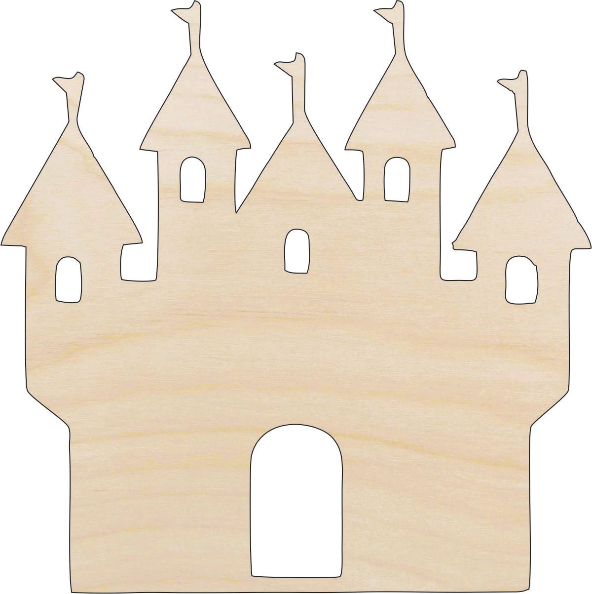 Castle Wood Craft Shape – Laser Cut Baltic Birch Unfinished DIY Wood Art Supplies BLD59 - The Wood Shape Store