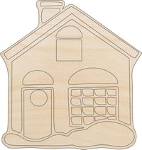 House Wood Craft Shape - Laser Cut Baltic Birch Unfinished DIY Wood Art Supplies BLD5 - The Wood Shape Store
