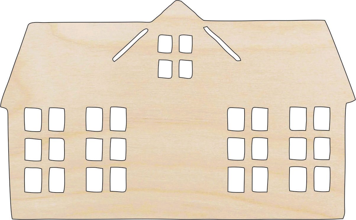 House Wood Craft Shape - Laser Cut Baltic Birch Unfinished DIY Wood Art Supplies BLD63 - The Wood Shape Store
