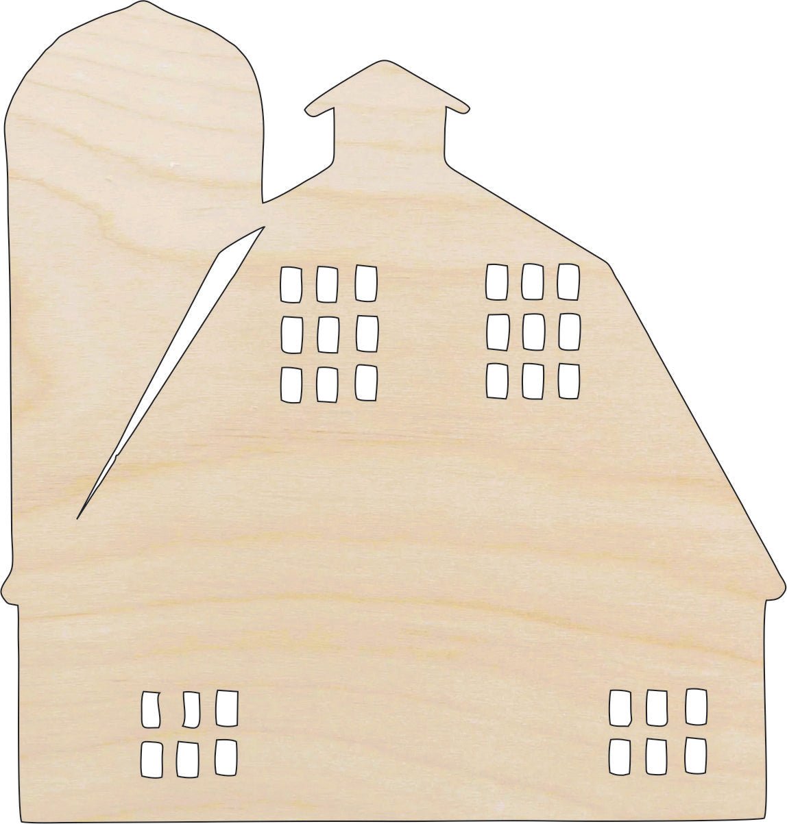 Barn Wood Craft Shape – Laser Cut Baltic Birch Unfinished DIY Wood Art Supplies BLD64 - The Wood Shape Store
