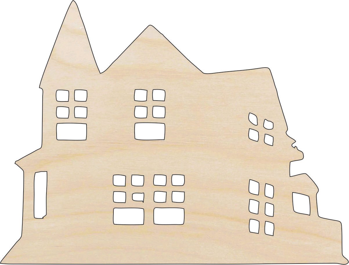 House Wood Craft Shape - Laser Cut Baltic Birch Unfinished DIY Wood Art Supplies BLD65 - The Wood Shape Store
